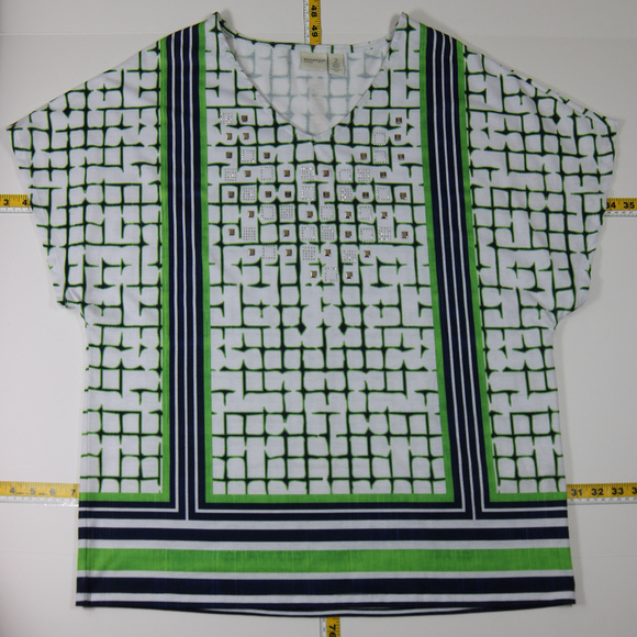 ZENERGY Chico's Blouse Top Size 2 - Picture 2 of 6